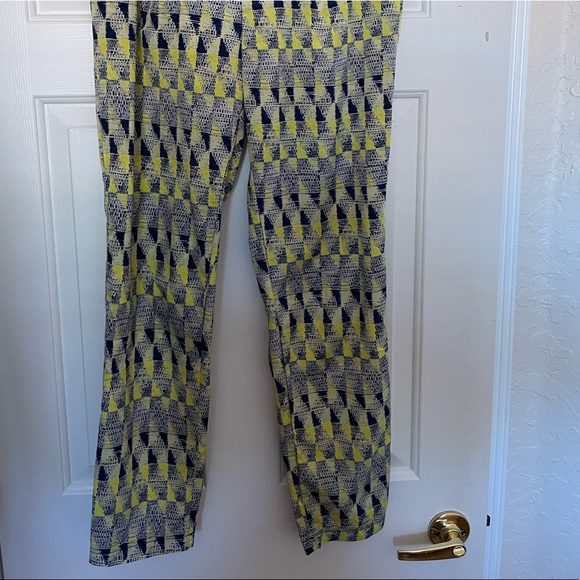 Sparkle and Fade Yellow Navy Patterned Pants - Picture 8 of 11
